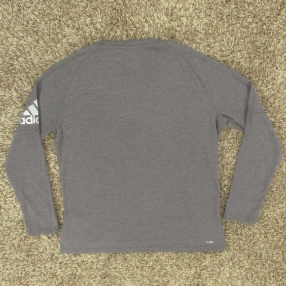 Adidas Shirt Women's XL Heather Gray Silver Performer C-UP‎ Long Sleeve - Picture 2 of 7
